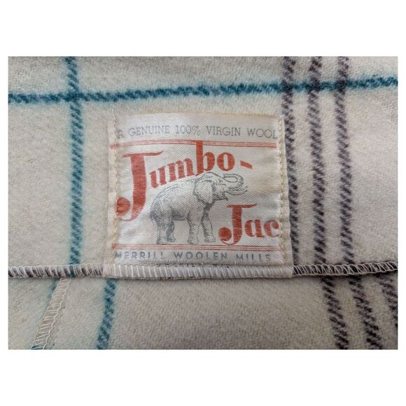 Vtg 40s Jumbo Jac Wool Jacket Mens L /XL Cream Plaid Merrill Woolen Mills 1940s - Picture 9 of 13